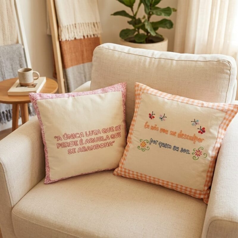 Almofadas bordadas