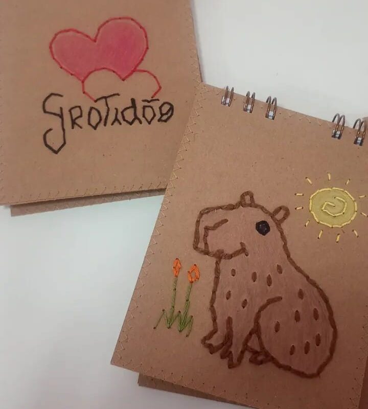 moleskine/ blocos de anotações bordados 16x11